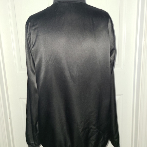 SILKY, FLOWER & BUTTERFLY EMBROIDERED BOMBER JACKET, WOMANS Size L - Picture 4 of 5